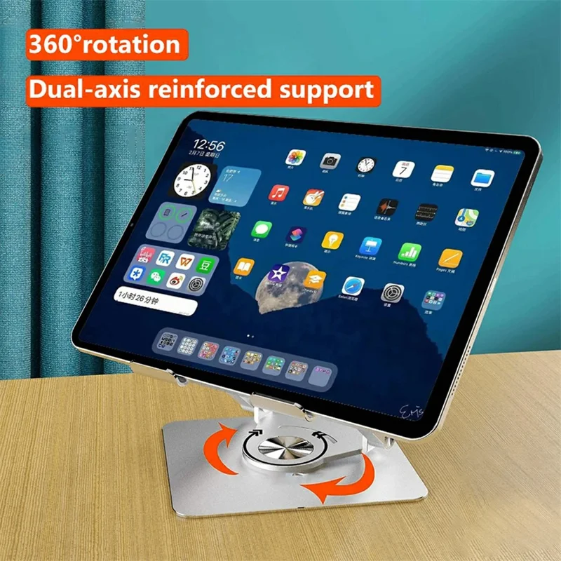 X1 360 Degree Rotating Mobile Phone Stand Foldable Tablet Bracket for Semiconductor Cooler - Dark Grey