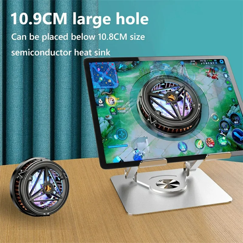 X1 360 Degree Rotating Mobile Phone Stand Foldable Tablet Bracket for Semiconductor Cooler - Dark Grey