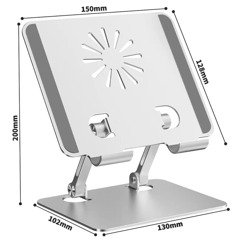 XWJ-2068 Aluminum Alloy Foldable Phone Bracket Heat Dissipation Tablet Stand - Silver