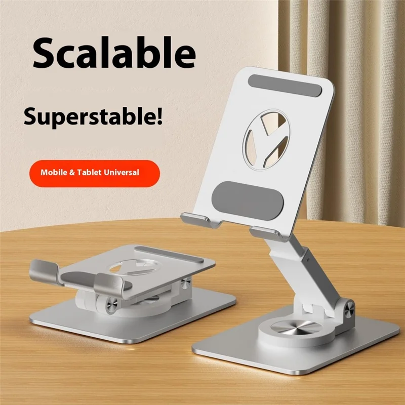 XWJ-3062 360 Degree Rotating Y-Shape Hollow Out Adjustable Desktop Bracket for Phone and Tablet - Silver