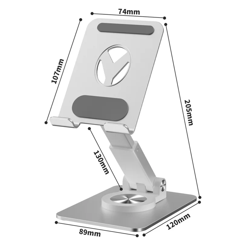 XWJ-3062 360 Degree Rotating Y-Shape Hollow Out Adjustable Desktop Bracket for Phone and Tablet - Silver