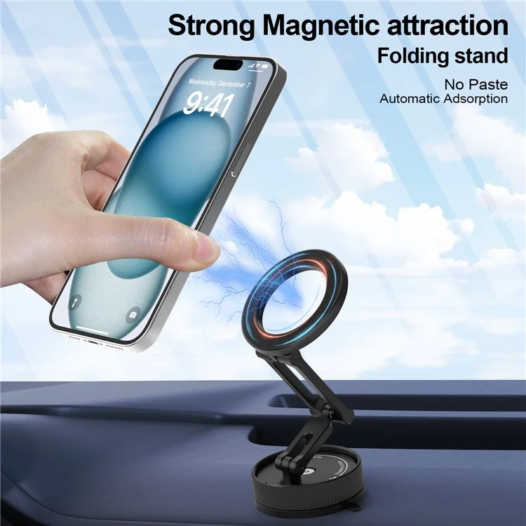 Bulk Purchasing KC04 Car Phone Mount with Strong Suction Cup, 3-Axis Adjustable Magnetic Quick-Release Cell Phone Holder