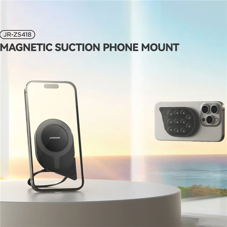 Joyorm JR-ZS418 Silicone Aspiring Tip Phone Mount Magnetic Phone Horsder Avec Kickstand