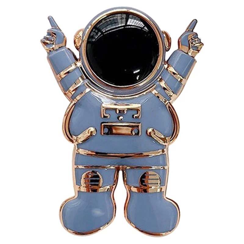 Electroplated Cartoon Astronaut Mobile Phone Bracket Desktop Cellphone Stand Holder - Blue