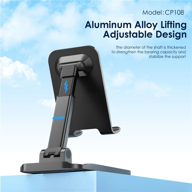Foneng CP108 Poldable de Téléphone de Bureau Pliable Support Support de Téléphone Portable Rétractable - Blanc