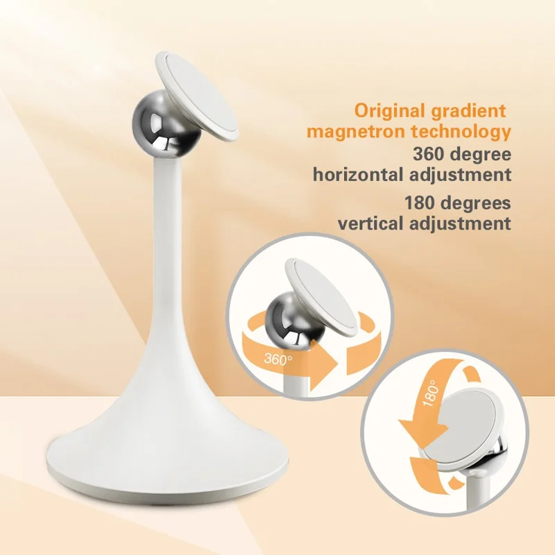 Desktop -mobiltelefonhalter Rotatable Magnetic Phone Tablet Ständer - Beige Matte