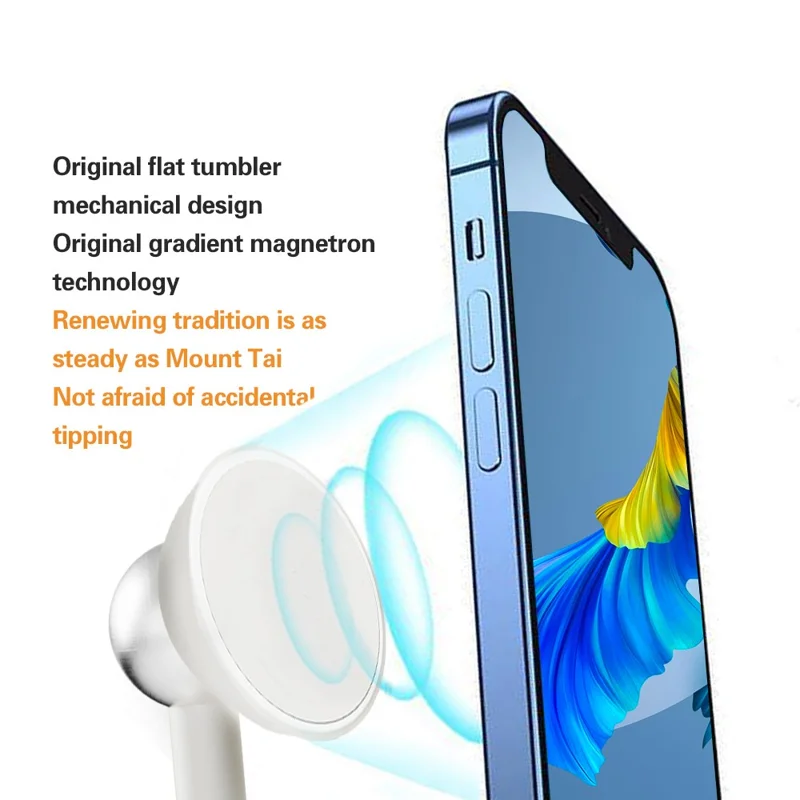 Desktop -mobiltelefonhalter Rotatable Magnetic Phone Tablet Ständer - Beige Matte