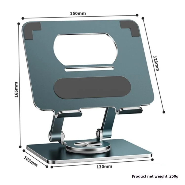 P2069 360 Degree Rotating Desktop Stand for Mobile Phone Tablet Heat Dissipation Aluminum Alloy Bracket - Silver