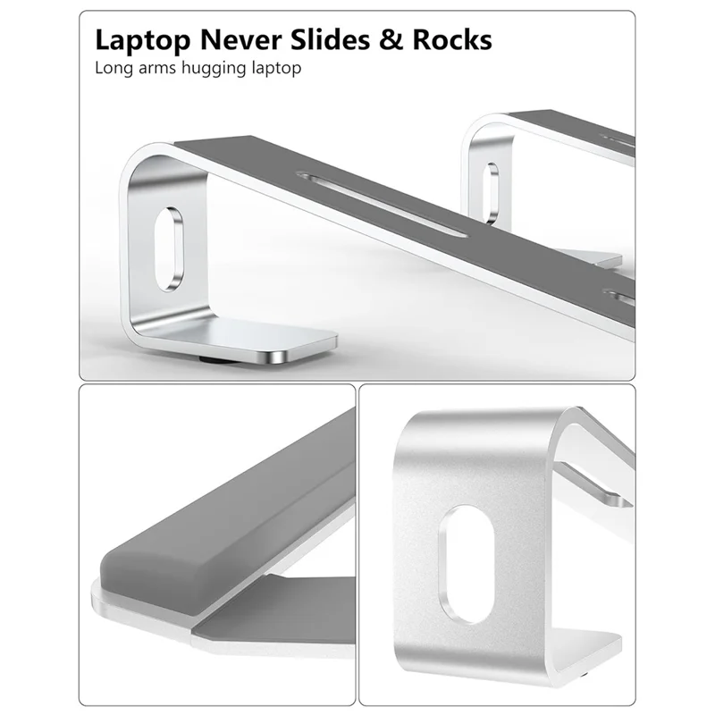 M8 Supporto per laptop in lega di alluminio rimovibile con supporto per polsi in silicone