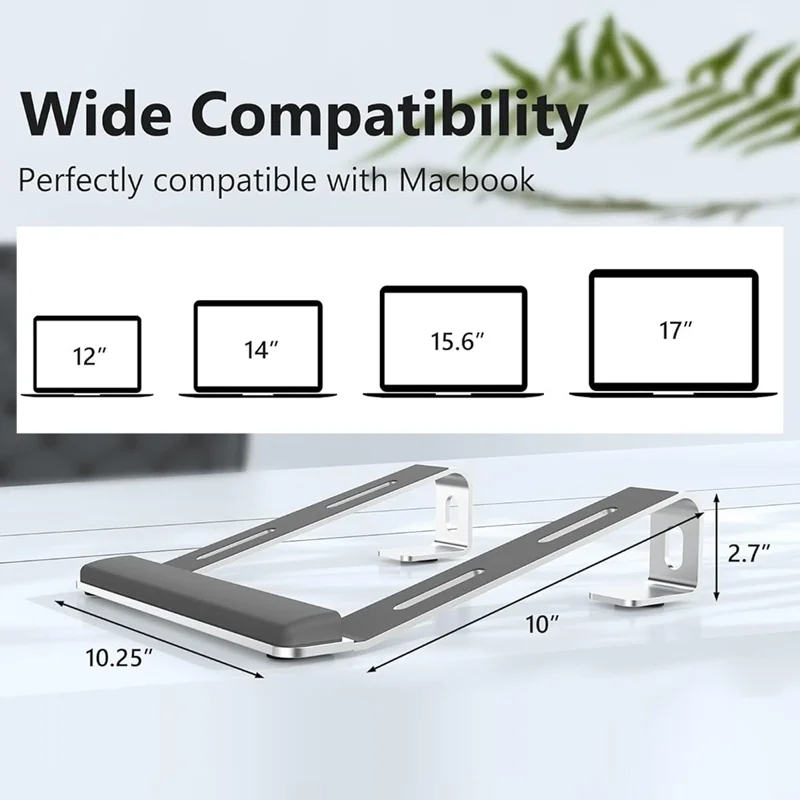 M8 Supporto per laptop in lega di alluminio rimovibile con supporto per polsi in silicone