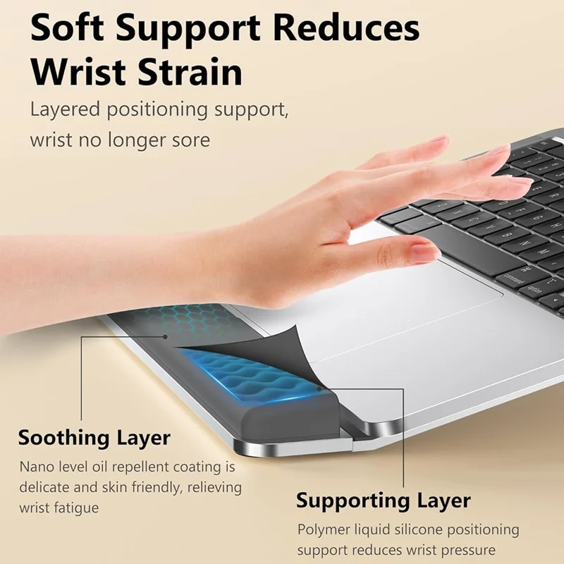 M8 Supporto per laptop in lega di alluminio rimovibile con supporto per polsi in silicone