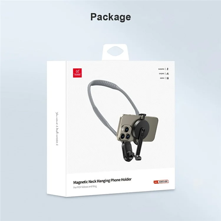 XUNDD XDHO-050 Magnetic Phone Neck Mount Selfie Mount Dual Mode Phone Neck Holder