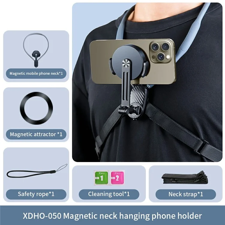 XUNDD XDHO-050 Magnetic Phone Neck Mount Selfie Mount Dual Mode Phone Neck Holder