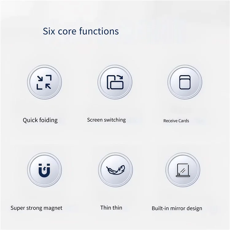 Cavitore di Telefono Pieghevole Magnetico Con Specchio, Bastoncino di Cellulare Sottile Leggero Sul Supporto Per Carta - Nero