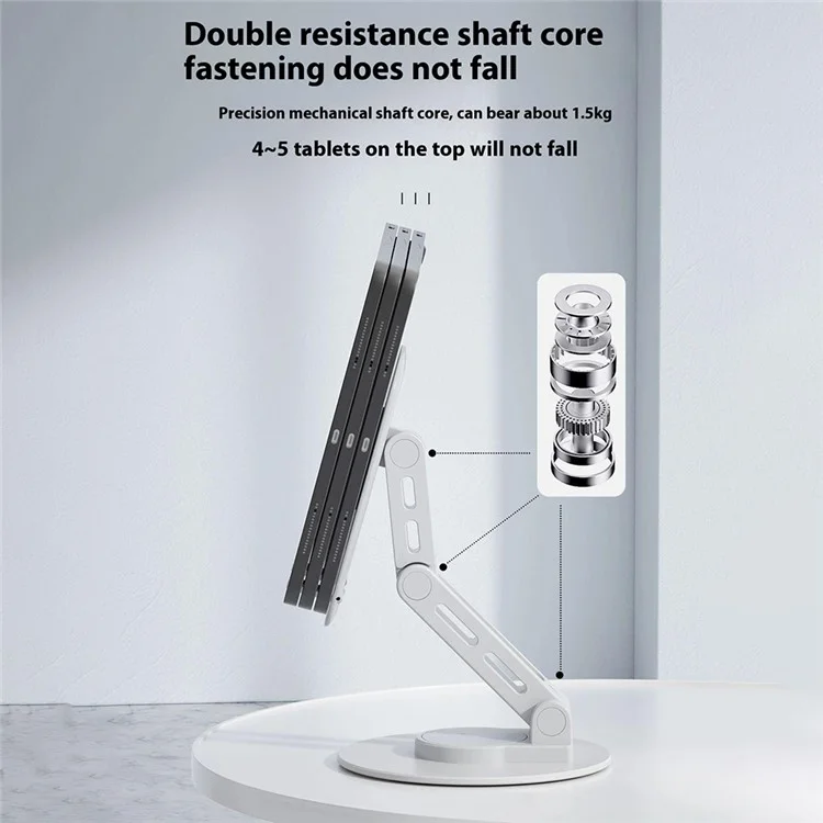 DUDAO F17s Foldable Tablet Holder ABS+Aluminum Alloy 360 Degree Rotatable Desktop Phone Stand - Black