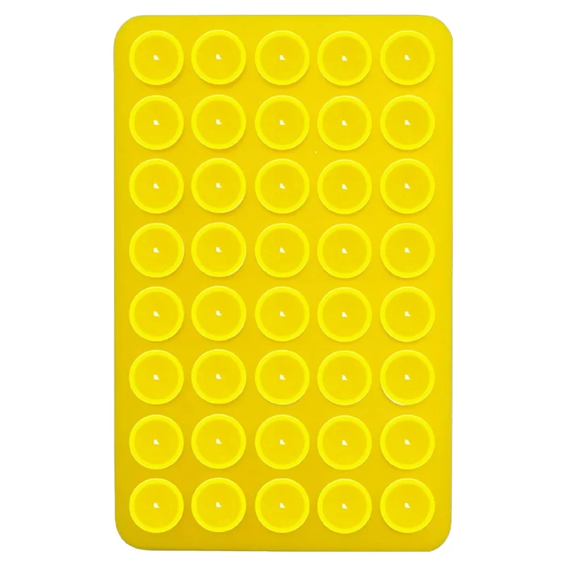 Silicone Suction Cup Phone Mount 40 Grain Double Sided Phone Suction Holder, 100x66mm - Yellow