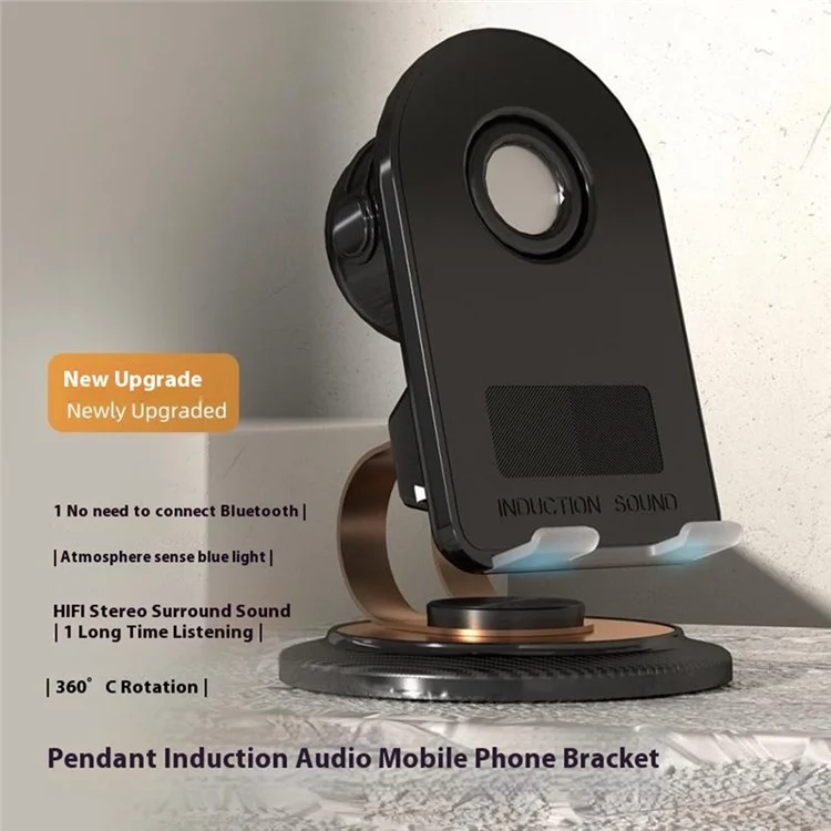 Support multifonctionnel pour téléphone H58 avec rotation à 360° et amplificateur de son par vibration