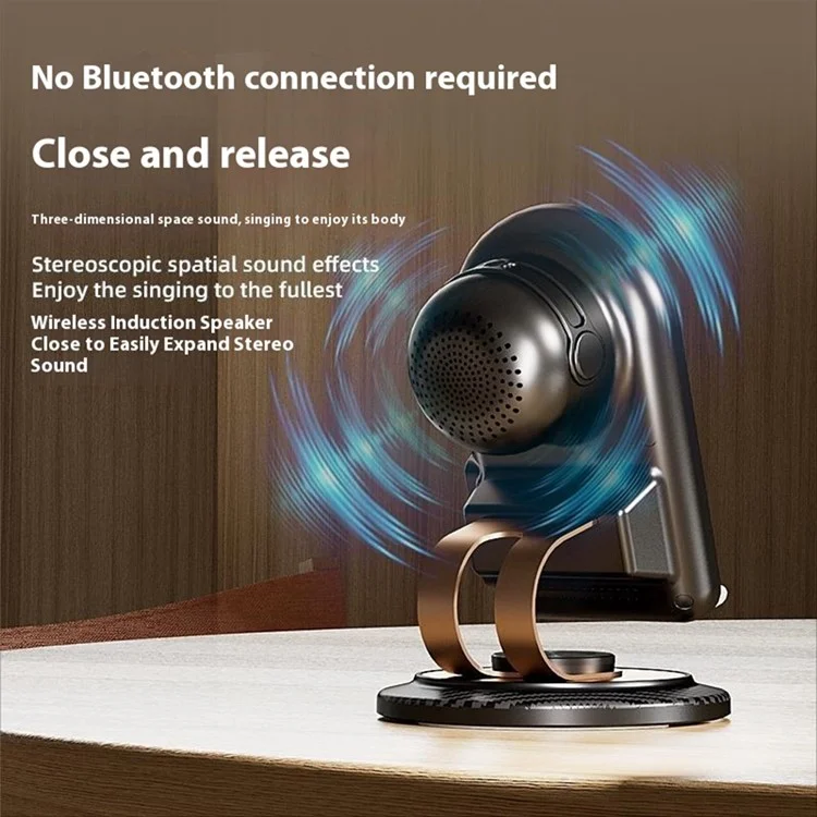 Support multifonctionnel pour téléphone H58 avec rotation à 360° et amplificateur de son par vibration