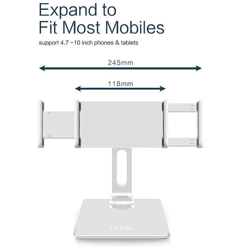 MT135 For Phone  /  Tablet Foldable Desktop Stand Lazy Holder 180° Adjustable Aluminum Alloy