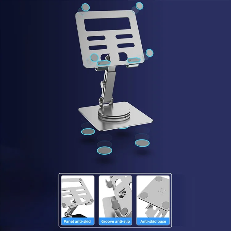 MT136 Aluminum Alloy Stand for Phones, Tablets Adjustable Desktop Holder - Silver