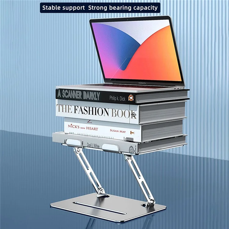 L307 Portable Laptop Stand Height Adjustable Metal Desktop Holder with Cooling Design - Silver