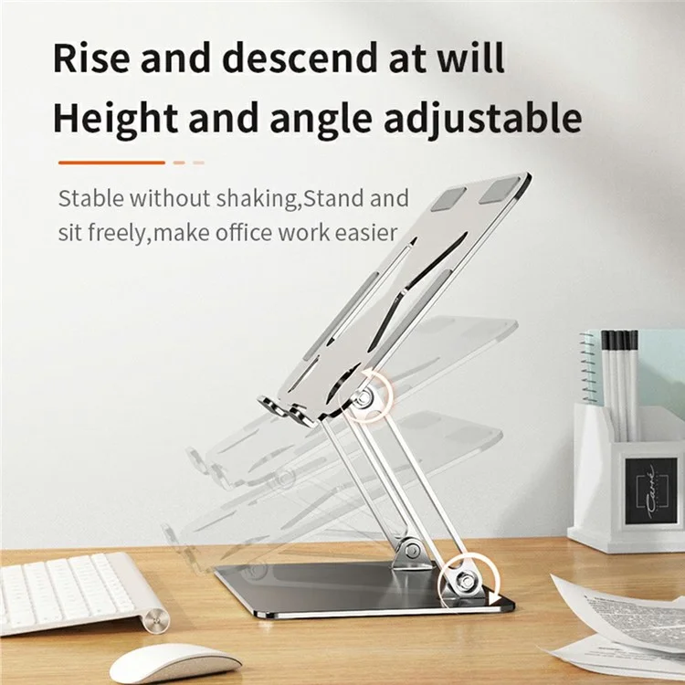 Soporte ajustable L306 para tabletas y portátiles de hasta 17.3 pulgadas, con disipación de calor portátil - Plata