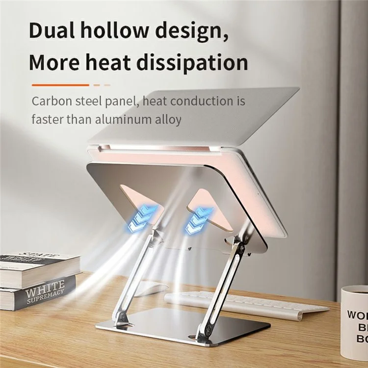 Soporte ajustable L306 para tabletas y portátiles de hasta 17.3 pulgadas, con disipación de calor portátil - Plata