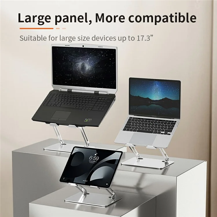 Soporte ajustable L306 para tabletas y portátiles de hasta 17.3 pulgadas, con disipación de calor portátil - Plata