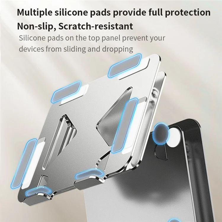 Soporte ajustable L306 para tabletas y portátiles de hasta 17.3 pulgadas, con disipación de calor portátil - Plata