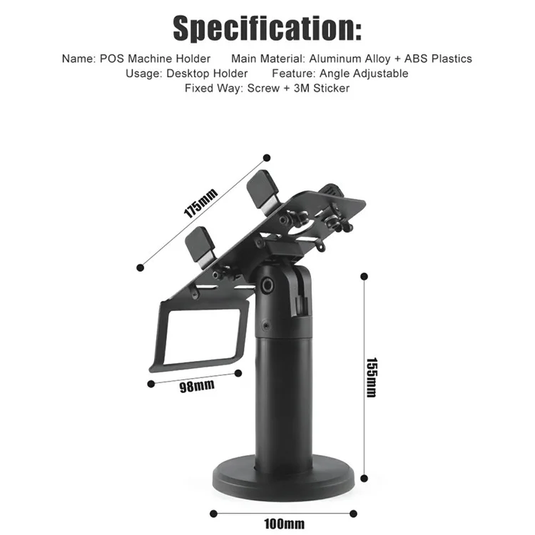 Support de caisse enregistreuse de bureau avec support réglable en angle 020