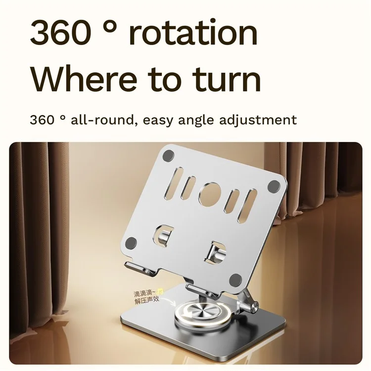 J58 Cooling Gaming Stand Rotating Tablet Holder Dual Rod Support Alloy Steel Foldable Cradle - Silver