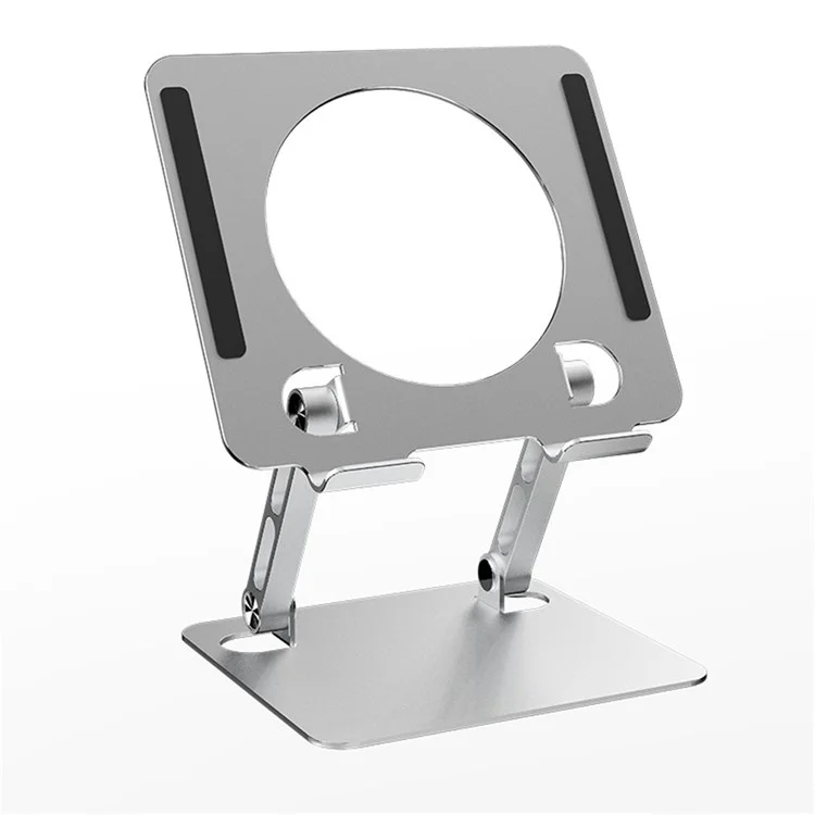 J23S Desktop Metal Stand Folding Heat Dissipation Tablet Holder Height Adjustable for Home / Office - Silver
