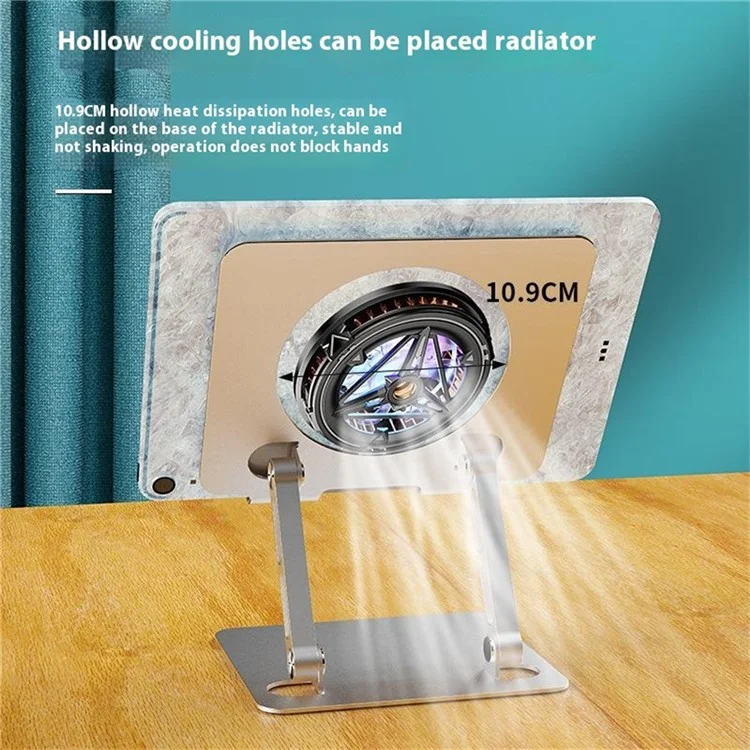 J23S Desktop Metal Stand Folding Heat Dissipation Tablet Holder Height Adjustable for Home / Office - Silver