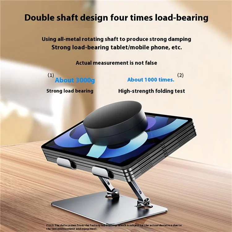 J18S Alloy Steel Live Streaming Phone Tablet Stand 360 Degree Rotation Desktop Holder - Silver