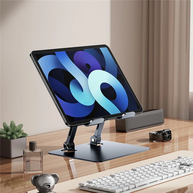 J18S Alloy Steel Live Streaming Phone Tablet Stand 360 Degree Rotation Desktop Holder - Silver