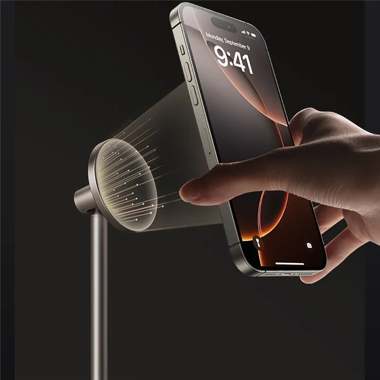 JOPREE X81 Supporto Magnetico da Scrivania per Cellulare - Porta Telefono Regolabile a 45 Gradi in Lega di Alluminio - Oro Titanio