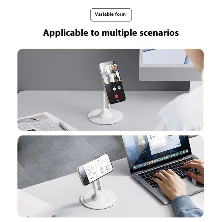 JOPREE X88M Magnetischer faltbarer Telefonständer 360° drehbarer einstellbarer Halter für Smartphones / Tablets - Weiß