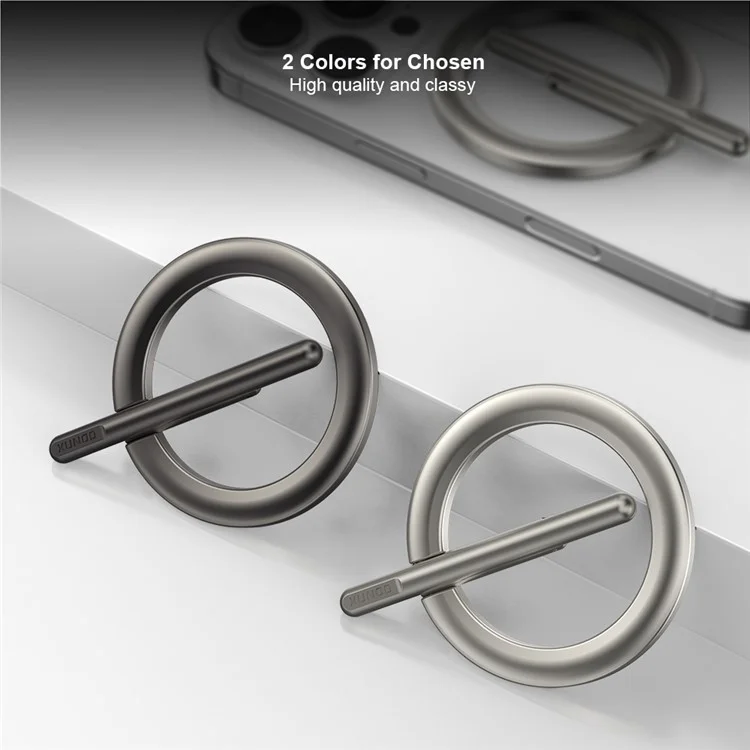 XUNDD XDHO-055 Magnetic Ring Phone Holder Rotating Aluminum Alloy Kickstand Phone Mount - Silver