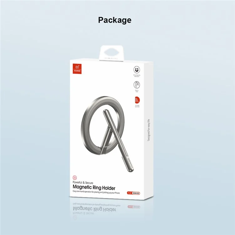 XUNDD XDHO-055 Magnetic Ring Phone Holder Rotating Aluminum Alloy Kickstand Phone Mount - Silver