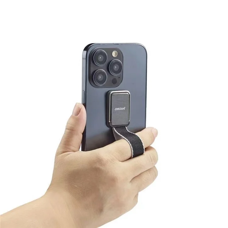 CMZWT CPS-033 Phone Grip Ring Kickstand Anti Drop Cell Phone Back Holder with Strap - Black