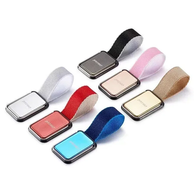 CMZWT CPS-033 Phone Grip Ring Kickstand Anti Drop Cell Phone Back Holder with Strap - Black
