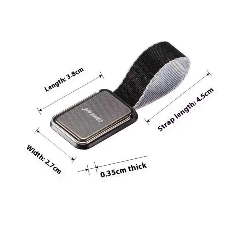 CMZWT CPS-033 Phone Grip Ring Kickstand Anti Drop Cell Phone Back Holder with Strap - Black