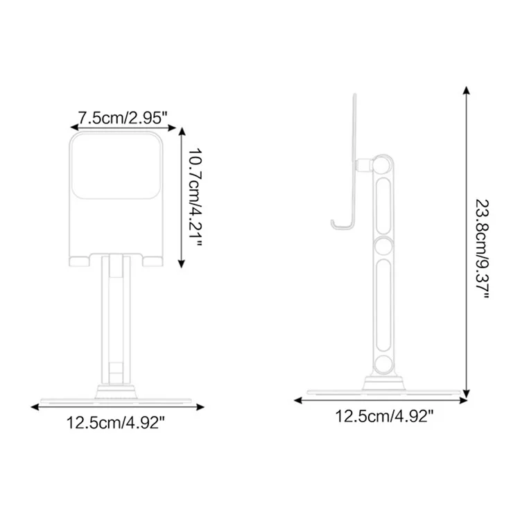 L08 Desktop Metal Folding Tablet Holder Multi Angle Adjustable Rotating Phone Stand for Watching TV, Online Teaching, Live Streaming