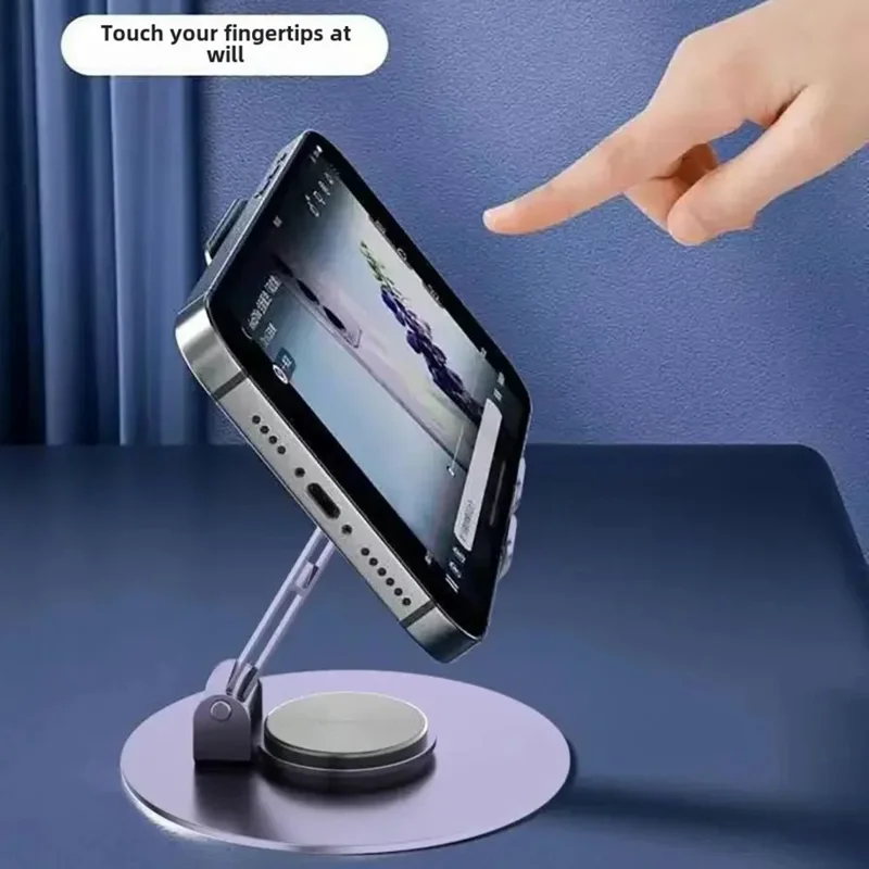 Adjustable Desktop Tablet Phone Holder Foldable 360° Rotating Phone Mount Bracket - Purple
