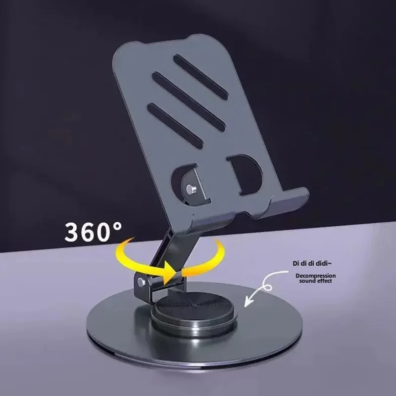 Adjustable Desktop Tablet Phone Holder Foldable 360° Rotating Phone Mount Bracket - Purple