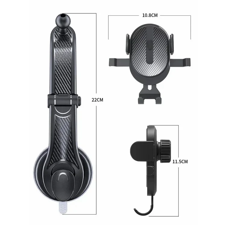 K03B Car Phone Holder Windscreen Dashboard 360° Rotation Suction Cup Mobile Phone Mount