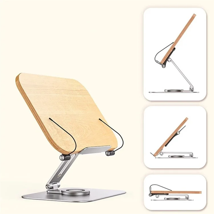 R02 Wood + Alluminio in Lega Laptop Staffa a 360 Gradi Rettenzione Deskshop Stand Desktop