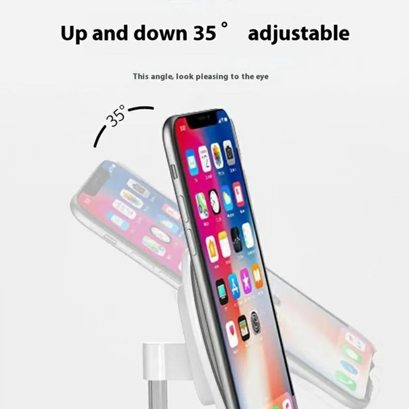 K8 Aluminum Alloy Heart-Shaped Phone Stand Adjustable Angle Foldable Holder for Smartphones / Tablets - White