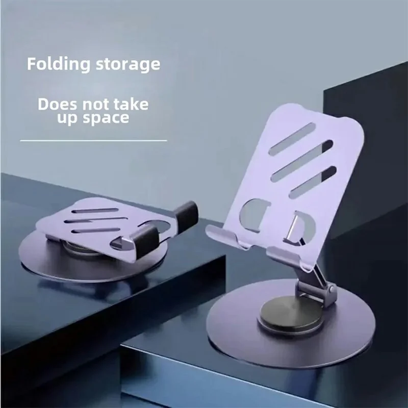 002 Metal Hollow Cooling Stand Rotatable Folding Cell Phone Lazy Bracket for Live Streaming