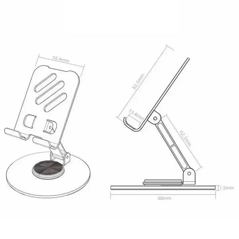 002 Metal Hollow Cooling Stand Rotatable Folding Cell Phone Lazy Bracket for Live Streaming